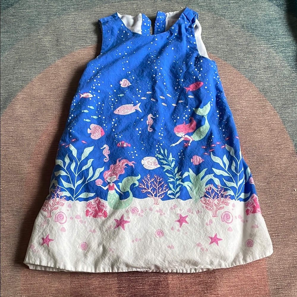 Tommy Bahama Mermaid Print Blue and Pink Kids Dress
